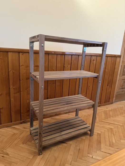 Raft din nuc masiv, design minimalist