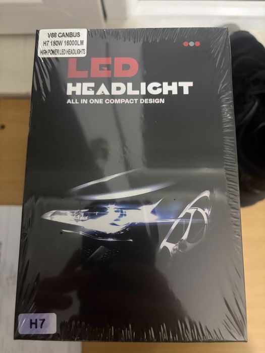 Set 2 Becuri LED Auto V68 H7, Canbus - 180W, 16.000LM, 6000K