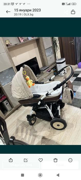 Количка 3 в 1, много запазена