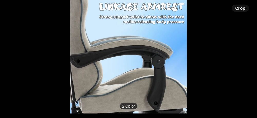 Геймърски стол, ергономичен с поставка за крака