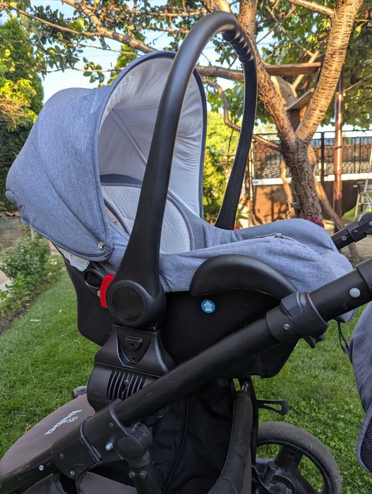 Бебешка количка Buba Solo 3в1 зелена/сива, 558