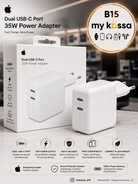 Apple Dual USB-C Port 35W Power Adapter • Dastavka • New