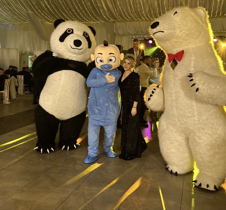 Mascote gonflabile/baloane sapun/oglinda foto/fum gr/tort shot/tun fum