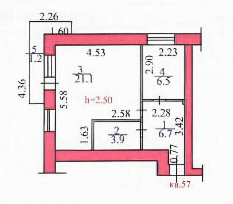 Однокомнатная квартира на Славского 26