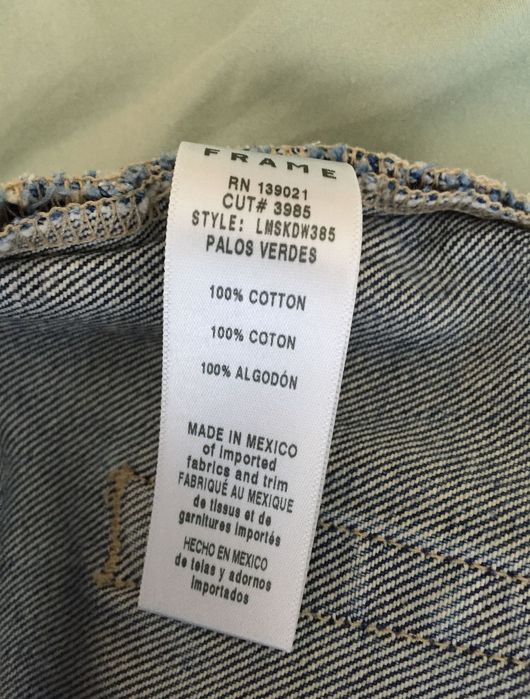 Къса дънкова пола Frame с висока талия, M - L, нова