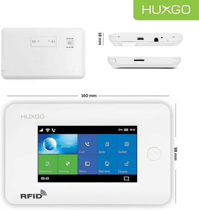Set sistem alarmă wireless WiFi + GSM cu sirenă,senzori,Tuya,SMS