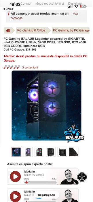 Vand PC Gaming BALAUR Legendar by Gigabyte