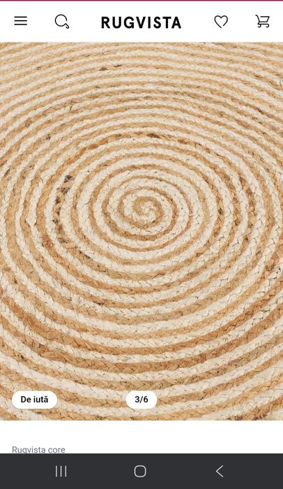 Covor iuta Rugvista rotund 180cm