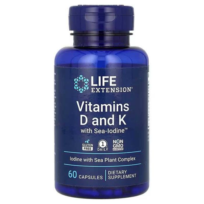 Life Extension Sea Iodine Vitamins D and K with Sea Iodine Д Д3 К