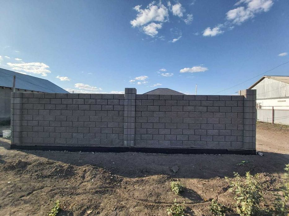 Заборный блок. Сплитерный блок. Пескоблок. Колонны забора. Атырау.