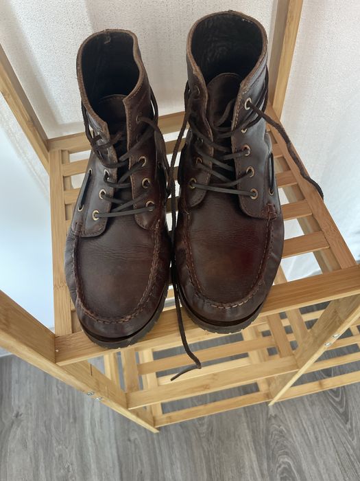 Botini barbati piele maro, marimea 41