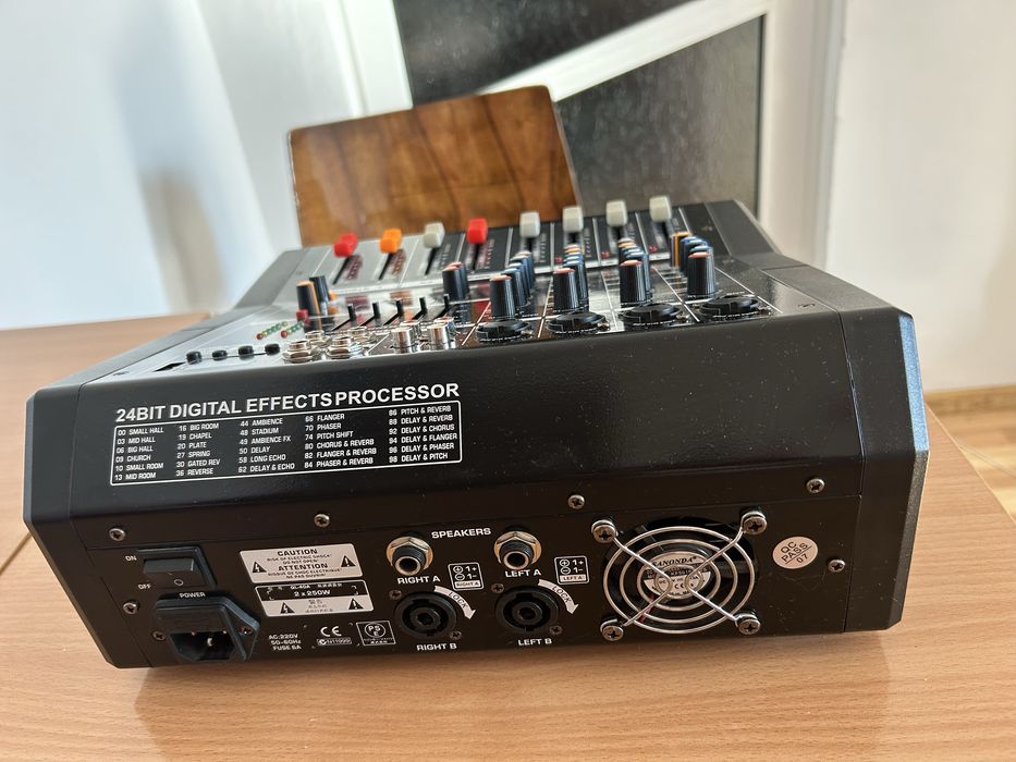 Mixer-audio amplificat 4 canale cu efecte digitale 24-bit,USB