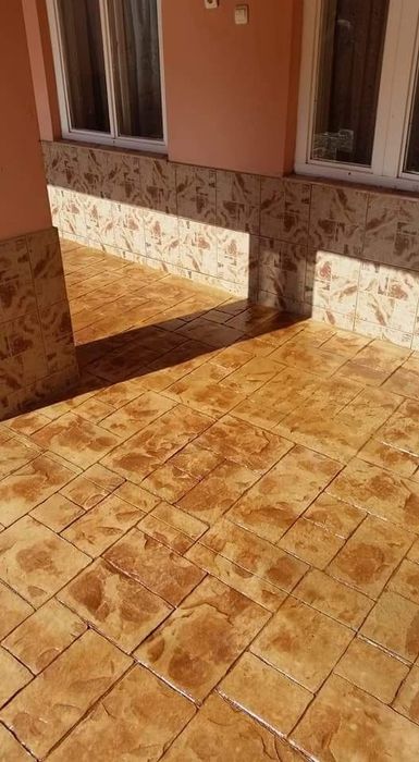 Beton amprentat elicopterizat pavaj pavele tencuială decorativa ieftin amenajări terase curți lac întreținere piatra construcții șapă, rigole teren