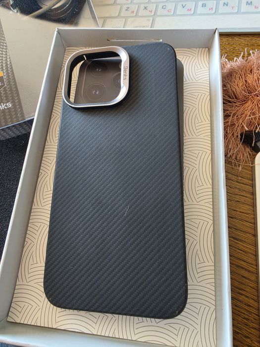 Чехол карбоновый арамид iPhone 15 pro max