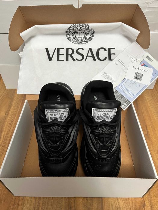->PREȚ NEBUN<- Adidași~sneakers high-top bărbați Versace Odissea Black (săculeț de transport CADOU/Livrare cu verificare)