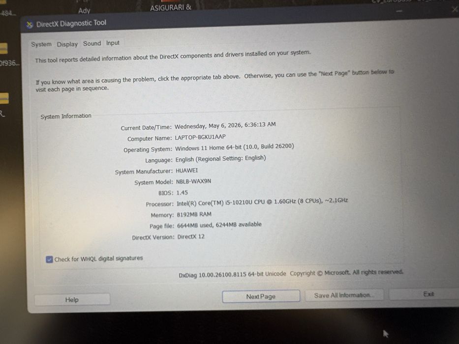 Laptop Huawei SSD windows
