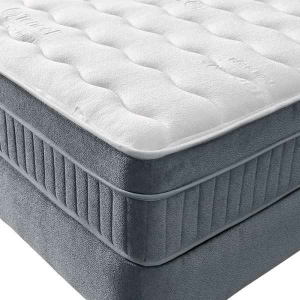 Тапицирана спалня с матрак DIANA 140 x 200 - тъмносив 328