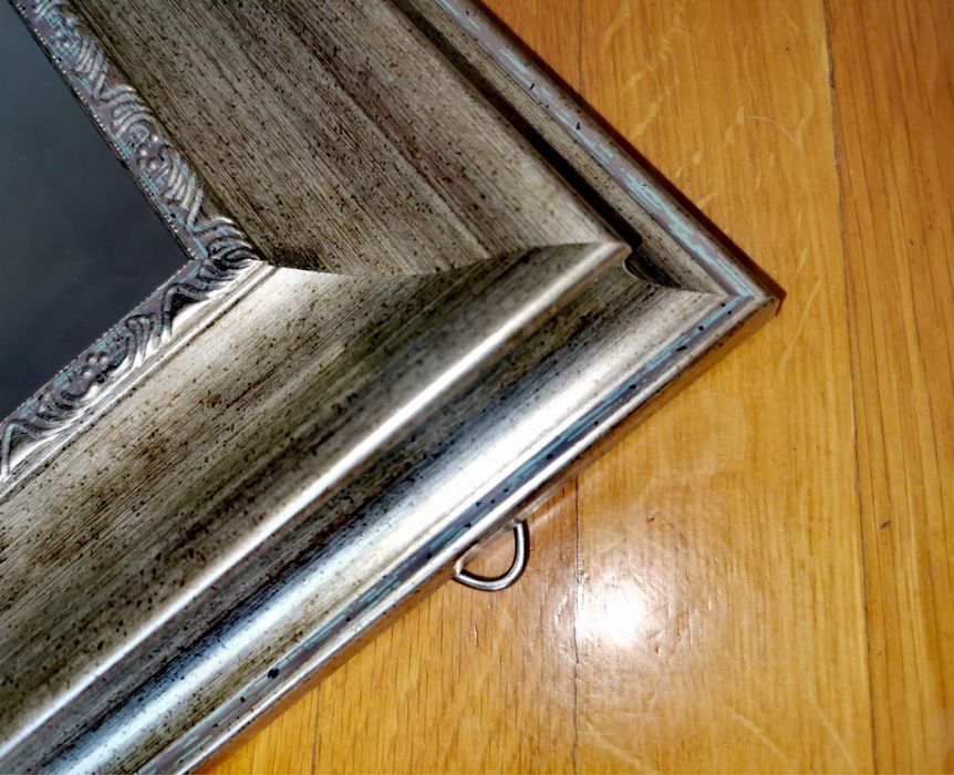 Огледало сребърно картина в рамка масивно и тежко голямо 65 х 80 см.