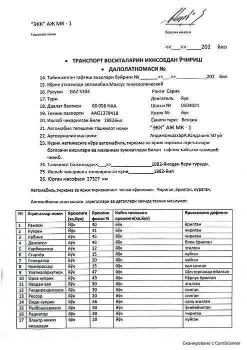 ГАЗ 5204 Бортовой 1982 год