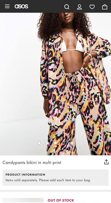 Zara Asos Плажен комплект риза панталон бански candypants