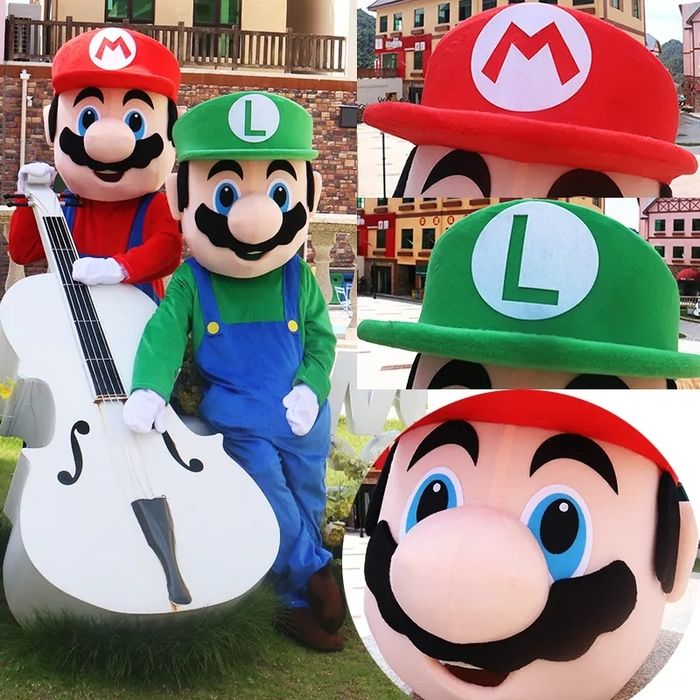 Costume Cosplay Mascote Super Mario si Luigi adult nou