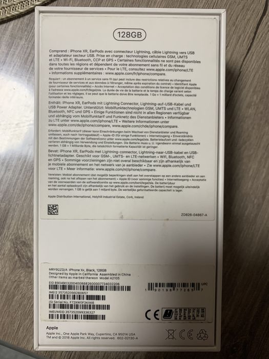 Iphone XR 128GB Black със зарядно и кутия