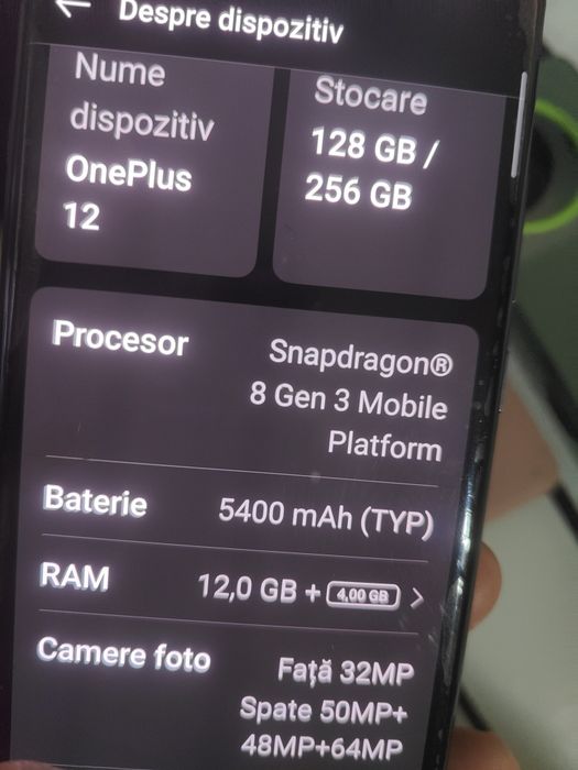 Oneplus 12 super telefon 12/256 gb