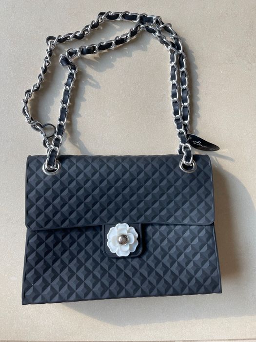 Сликонова чанта Baci Milano черна, за плаж