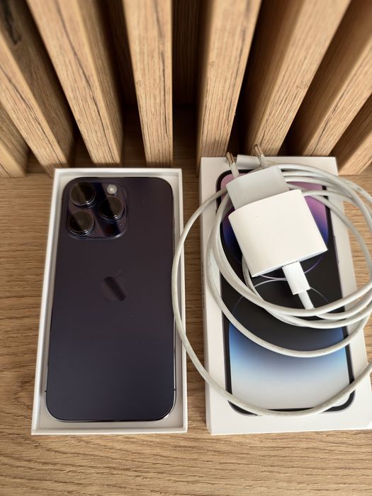 iPhone 14 Pro 1TB Deep Purple - Impecabil, Cutie + Încărcător