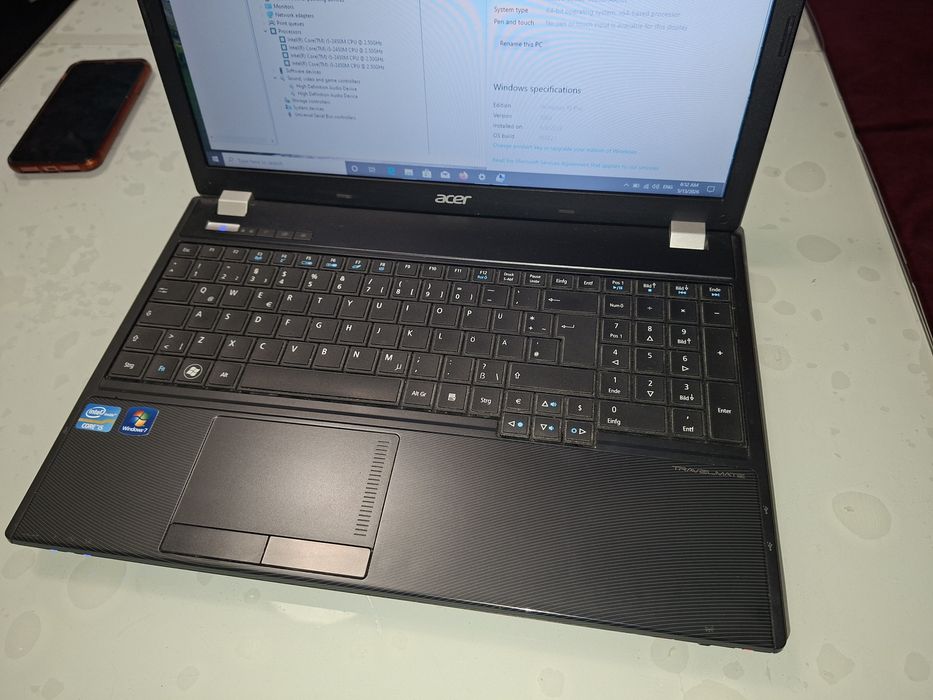 Acer TravelMate 5760, Intel i5, 500 gb, Windows 10+ Office