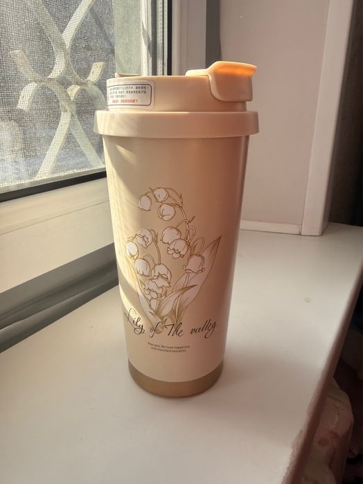 Термокружка с трубочкой