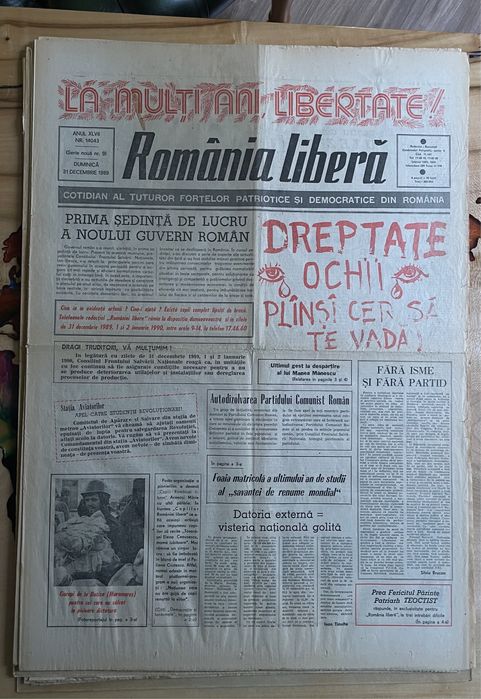 Romania Libera , Libertarea , Ziare Revolutia Romana Decembrie 1989