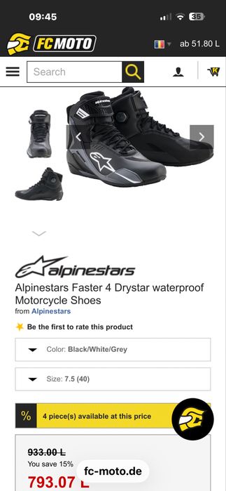 Alpinestars Faster V4 drystar ghete