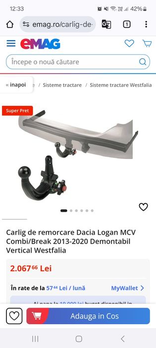 Cârlig de remorcare demontabil