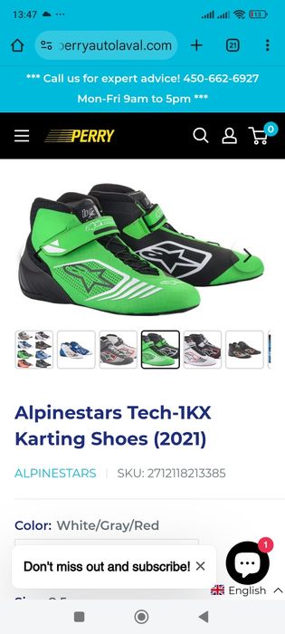 Картинг боти Alpinestars 38