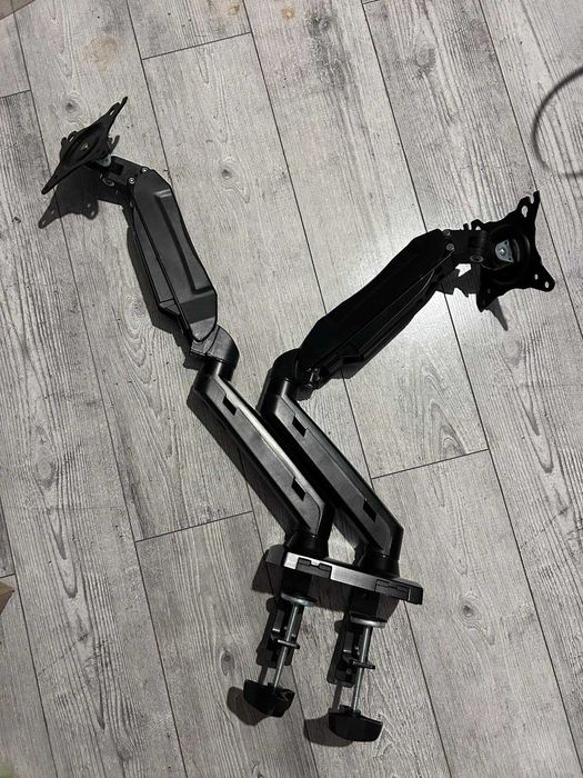 Suport birou 2 monitoare Serioux MM902, gas spring, 10”-27”, Negru