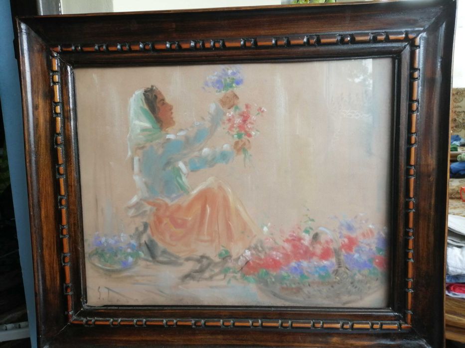 Tablou Ghelman Lazar - Florareasa, pastel, semnat