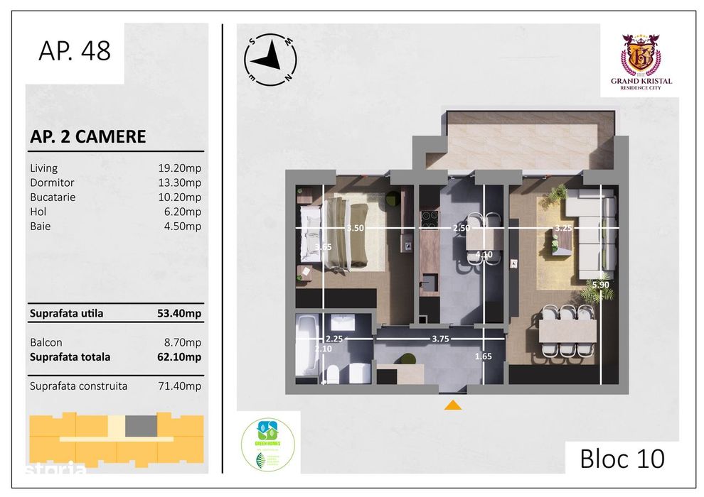 Apartament cu 2 camere, imobil exclusivist si intim in Sectorul 4
