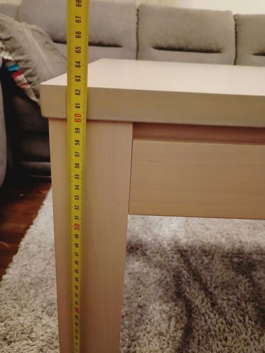 Разтегателна холна маса - дърво, масив, цвят бреза