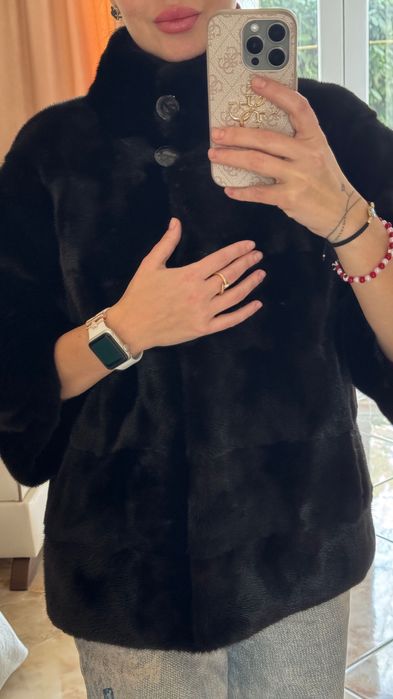 #147 Късо палто от норка.Blackglama.Визон.Естествена кожа с косъм.