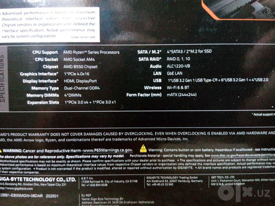 Gigabyte B550M Gaming X Wi-Fi 6 материнская плата для AMD AM4