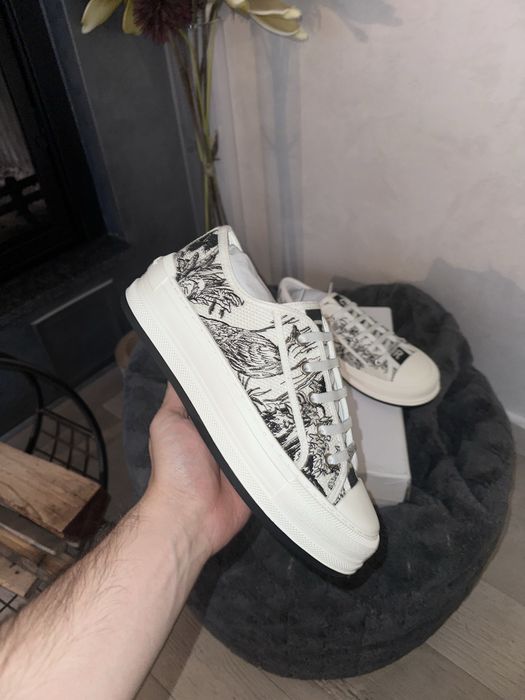 DIOR WalkNDior Platform Oblique Embroidered Cotton Toile d’Jouy Voyage