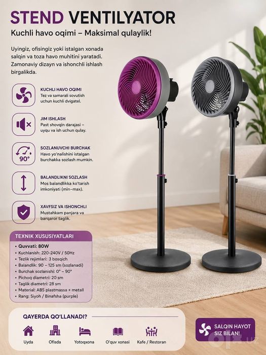 Ventilatirlar arzon narxlarda