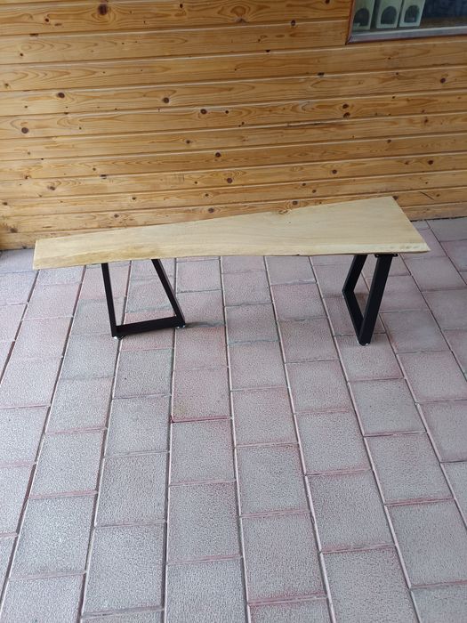 Banca hol , cuier blat stejar și picioare metalice reglabile