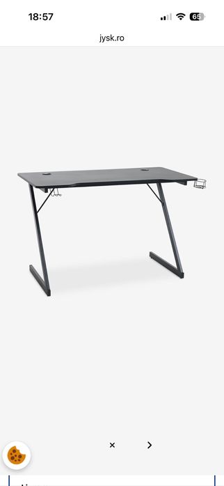 Birou gaming Halsted 60x120 negru