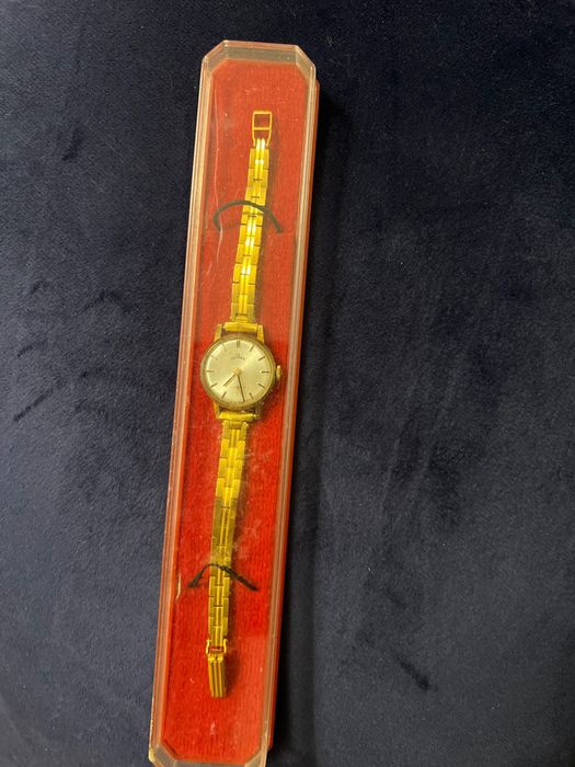 Ceas damă Tellus Swiss made placat cu aur