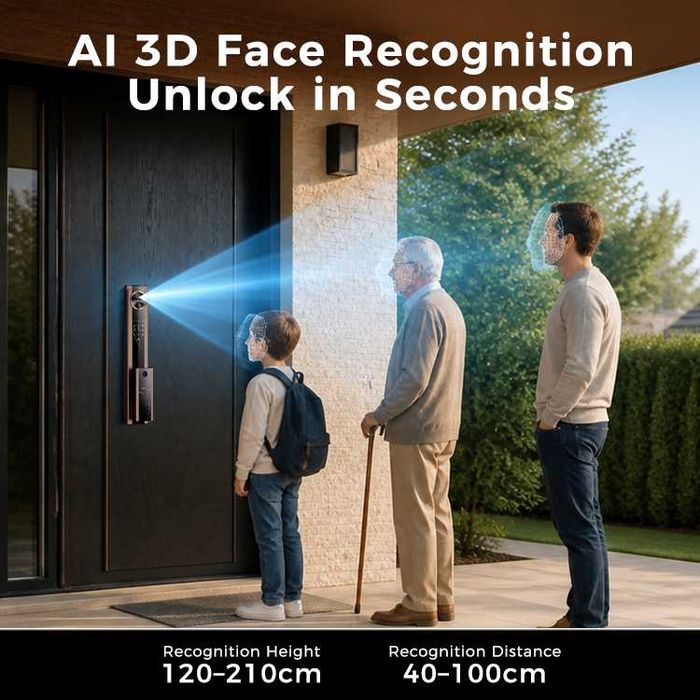 Умный замок, Электронный замок, Для любой двери, Smart lock, Face id