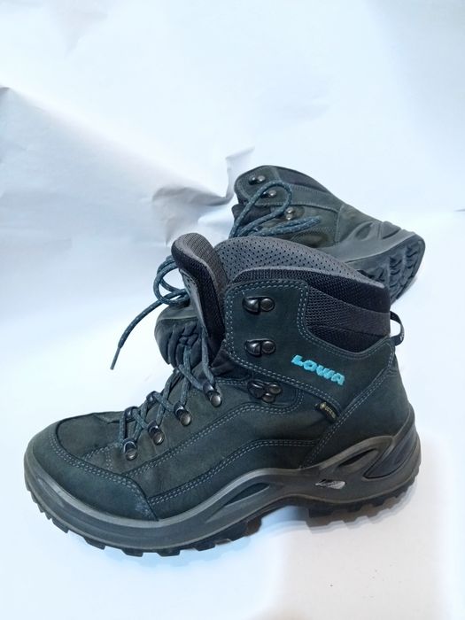Bocanci / ghete Lowa Renegate nr 41,5 gri inchis, piele, talpa vibram