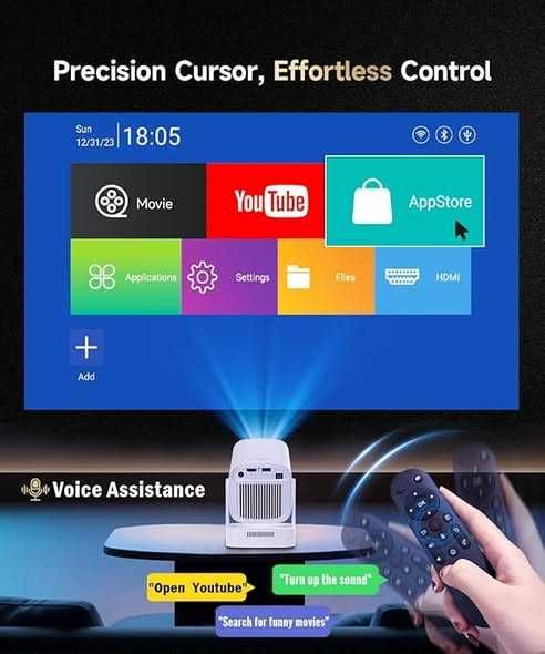 Magcubic HY310 Mini video Proiector Auto Focus 4K Nativ 1080P 260ANSI Android 11, Garantie