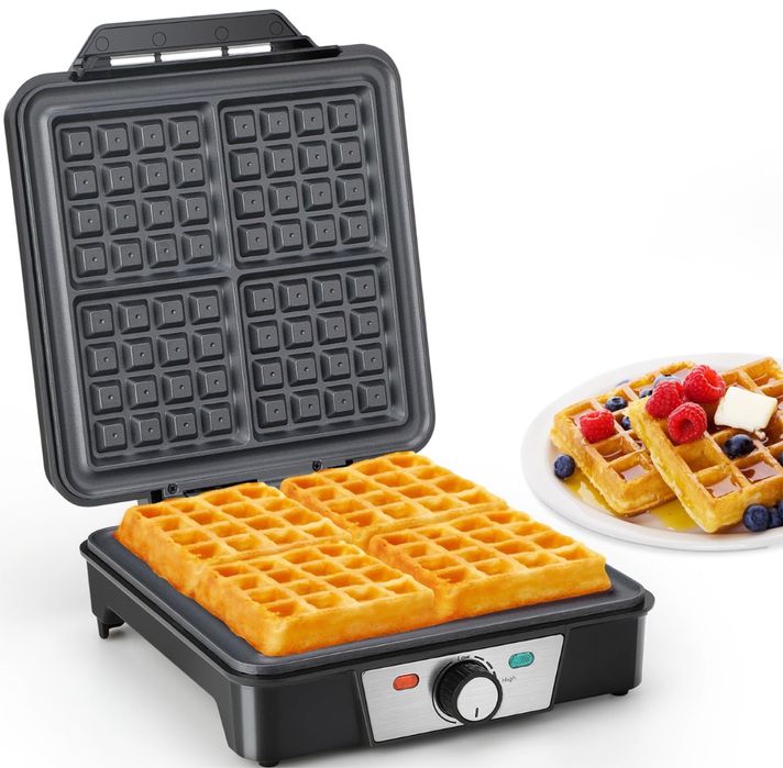 Aparat de vafe VINATO, aparat de vafe belgiene pentru 4 vafe - 1200W